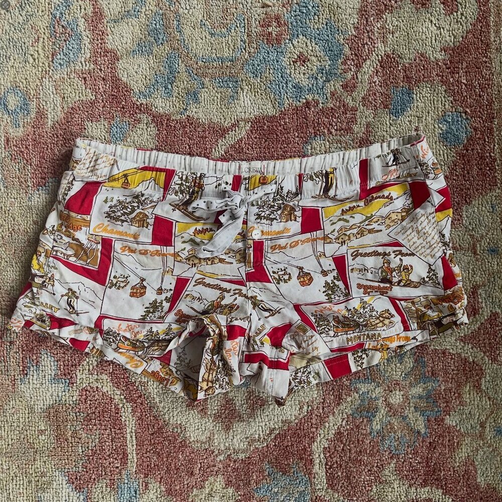 J. Crew 100% Cotton Ski Sleep Shorts